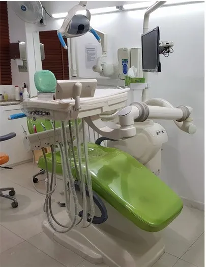 Treatment room with dental chair at Axis Dental Clinic